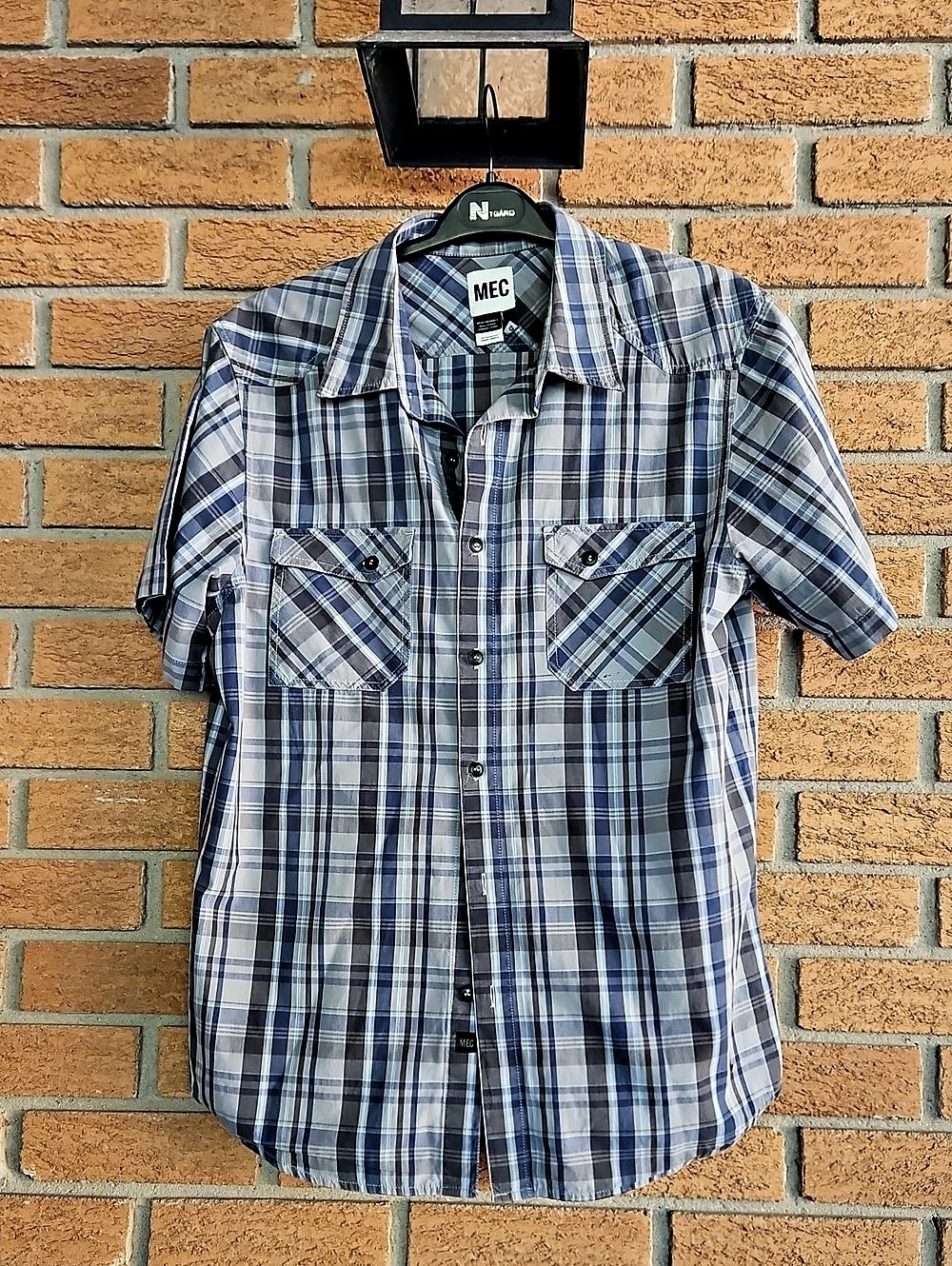 MEC Men's Plaid Organic Cotton Shirt Size Large